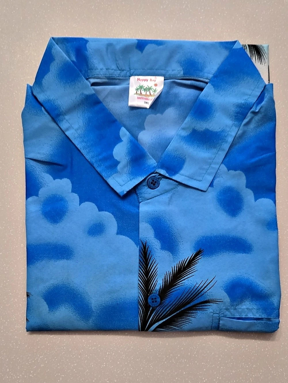 La Leela Coudy Beach Button Up Hawaiian Casual Shirt Hawaiian Shirt Blue & Red